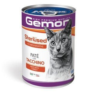 Вологий корм для котів Gemon Sterilised 400 г - індичка - masterzoo.ua