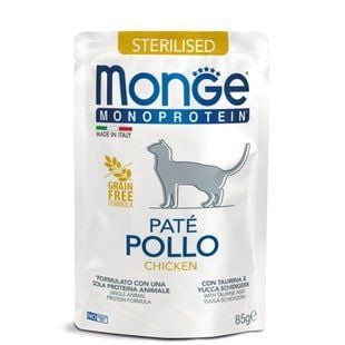 Влажный корм для кошек Monge Monoprotein Pate Sterilised 85 г - курица - masterzoo.ua