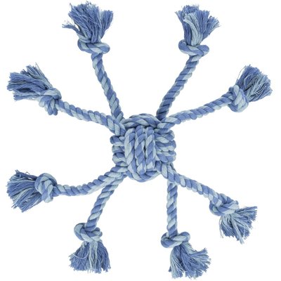 Іграшка для собак Trixie М'яч плетений з мотузками d=44 см (текстиль, кольори в асортименті) - masterzoo.ua