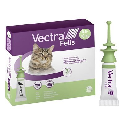 Капли на холку для кошек Вектра Фелис 0,9 мл, 3 пипетки (от внешних паразитов) - masterzoo.ua