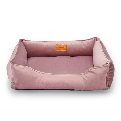 Лежак для котів Dreamer Harley and Cho «Velur Pudra» розмір S 60 x 45 см (рожевий) - cts