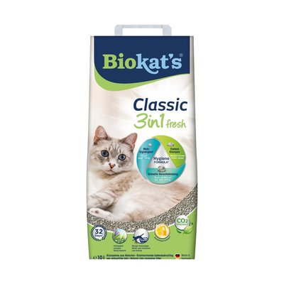 Наполнитель для кошачьего туалета Biokat's Classic 3in1 Fresh 10 кг - бентонитовый - masterzoo.ua
