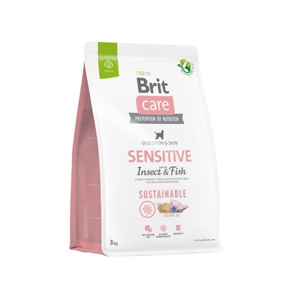 Сухой корм для собак Brit Care Sustainable Sensitive 3 кг - рыба и насекомые - masterzoo.ua