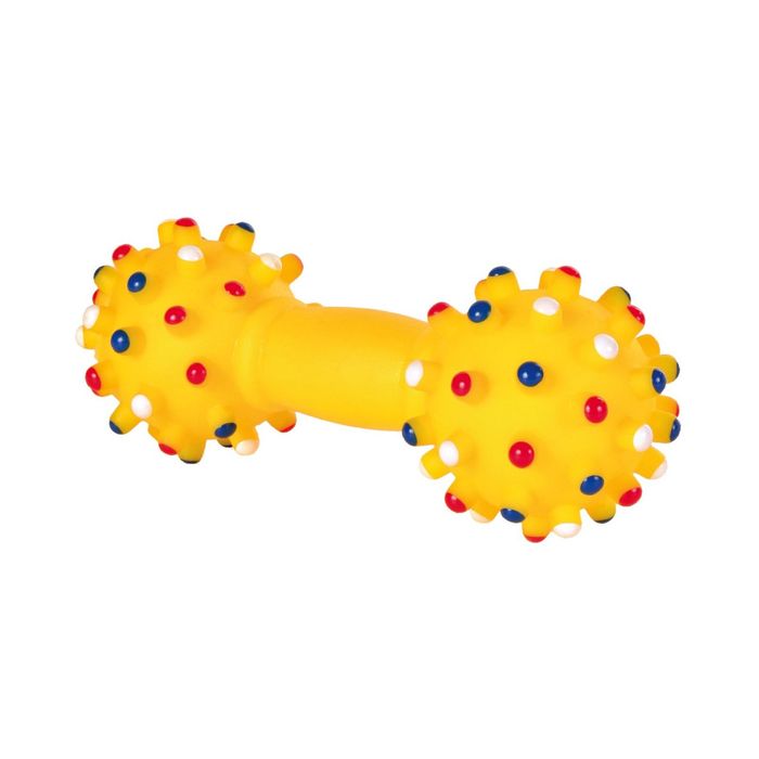 Игрушка для собак Trixie Гантель игольчатая с пищалкой 15 см (винил, цвета в ассортименте) - masterzoo.ua