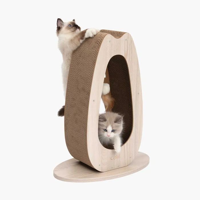 Дряпка картонна Catit для котів Pixi з іграшкою висока 45 x 23,5 x 56 см - masterzoo.ua