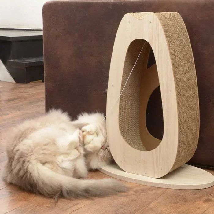 Дряпка картонна Catit для котів Pixi з іграшкою висока 45 x 23,5 x 56 см - masterzoo.ua