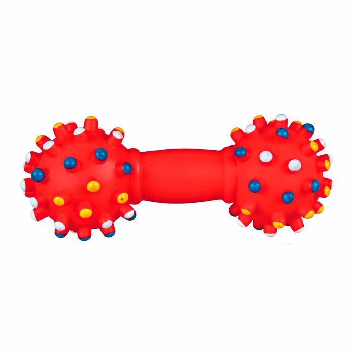 Іграшка для собак Trixie Гантель голчаста з пискавкою 15 см (вініл, кольори в асортименті) - masterzoo.ua