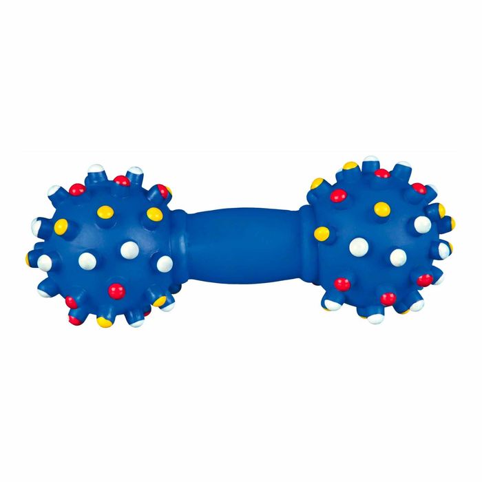 Игрушка для собак Trixie Гантель игольчатая с пищалкой 15 см (винил, цвета в ассортименте) - masterzoo.ua