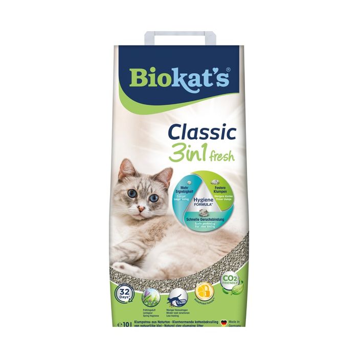 Наповнювач для котячого туалету Biokat's Classic 3in1 Fresh 10 кг - бентонітовий - masterzoo.ua