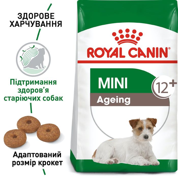 Сухий корм для літніх собак малих порід Royal Canin Mini Ageing 12+, 1,5 кг - домашня птиця - masterzoo.ua