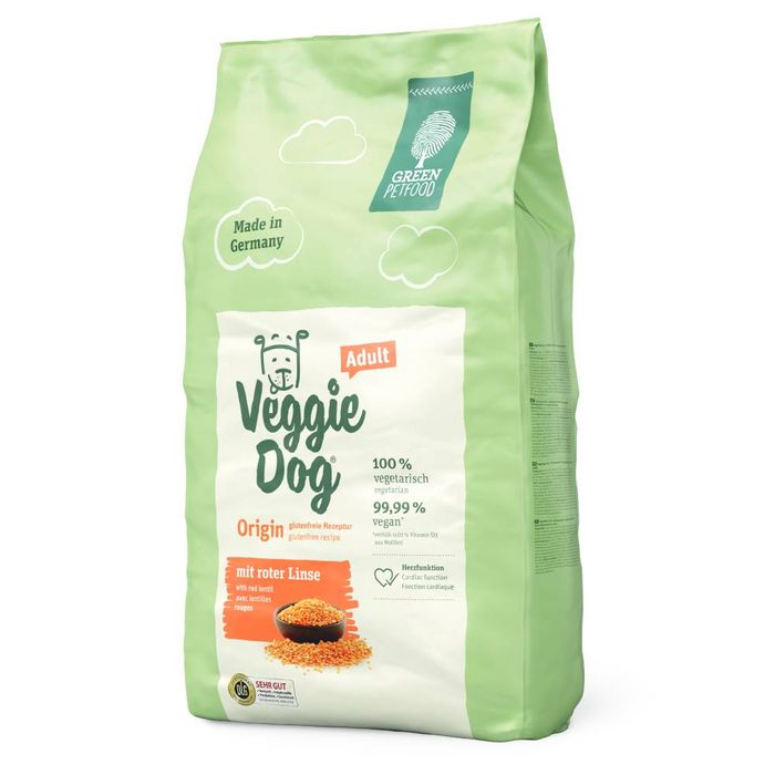 Сухий корм для собак Green Petfood VeggieDog Adult Origin 10 кг - червона сочевиця - masterzoo.ua
