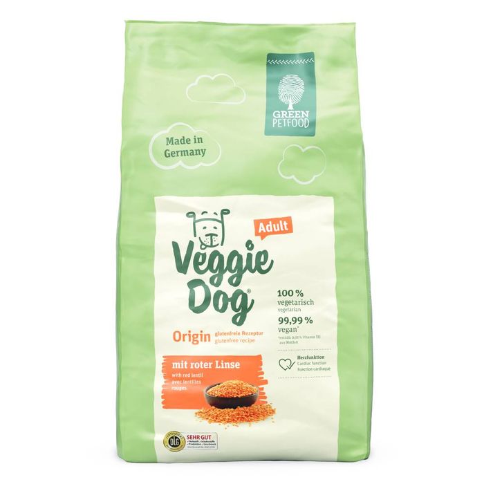 Сухий корм для собак Green Petfood VeggieDog Adult Origin 10 кг - червона сочевиця - masterzoo.ua