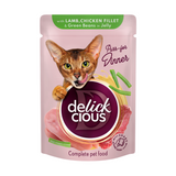 Вологий корм для котів Delickcious 85 г - ягня, курка та спаржа - masterzoo.ua