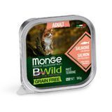 Вологий корм для котів Monge Bwild Grain Free Adult 100 г - лосось та овочі - masterzoo.ua