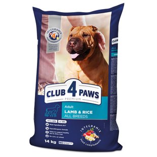 Сухой корм для собак всех пород Club 4 Paws Premium 14 кг (ягненок и рис) - masterzoo.ua