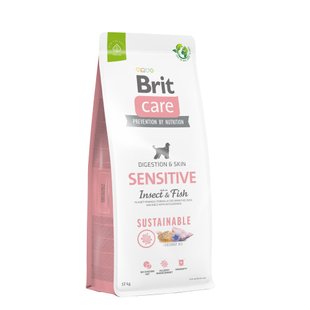 Сухий корм для собак Brit Care Sustainable Sensitive 12 кг - риба та комахи - masterzoo.ua