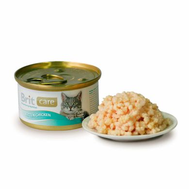 Влажный корм для котят Brit Care Cat Kitten Chicken 80 г (курица и сыр) - masterzoo.ua