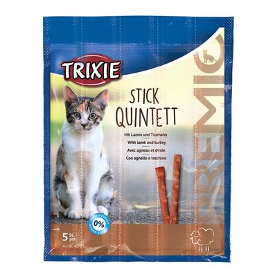 Ласощі для котів Trixie PREMIO Quadro-Sticks 5 шт. (ягня та індичка) - masterzoo.ua