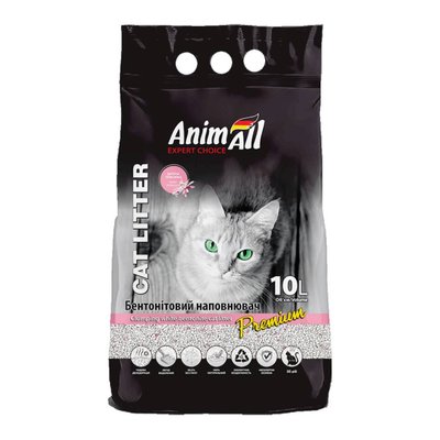 Наполнитель туалета для кошек AnimAll Premium 10 л - детская пудра - masterzoo.ua