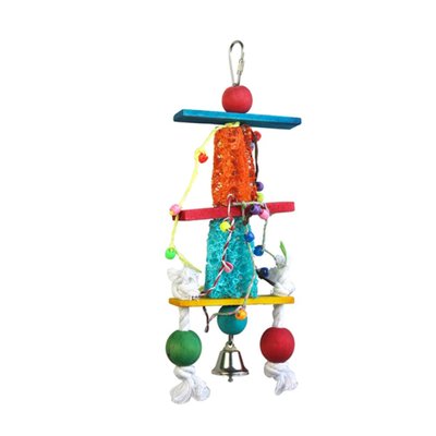 Іграшка для птахів TOPAN намистини з люфи та дзвіночок 29 x 10 см - masterzoo.ua