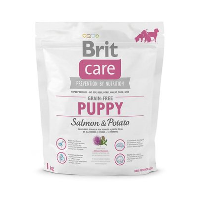 Сухий корм для цуценят всіх порід Brit Care GF Puppy Salmon & Potato 1 кг (лосось)