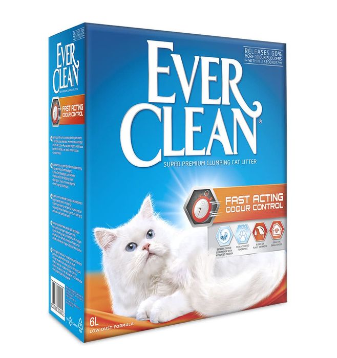 Наповнювач туалета для котів Ever Clean Fast Acting без ароматизатора 6 л (бентонітовий) - masterzoo.ua
