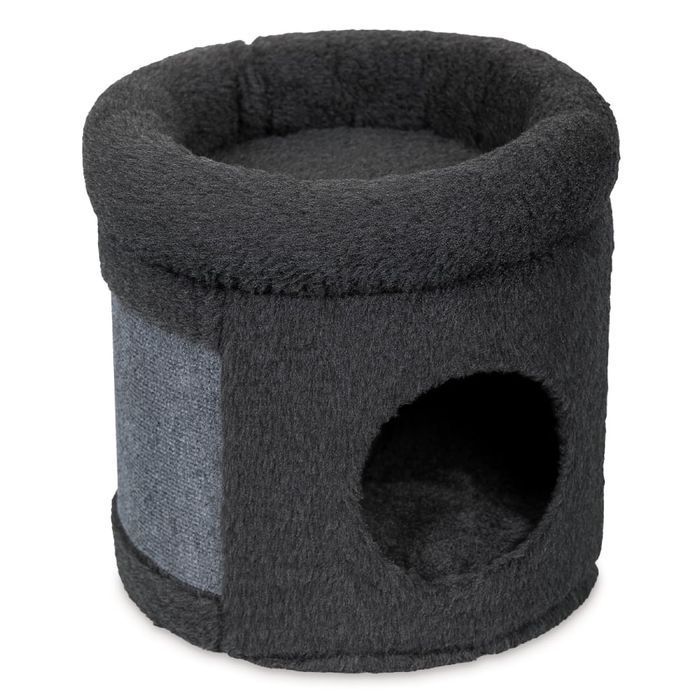 Pet Fun Дом домик-когтеточка для кошек 38х36 см - серый - masterzoo.ua