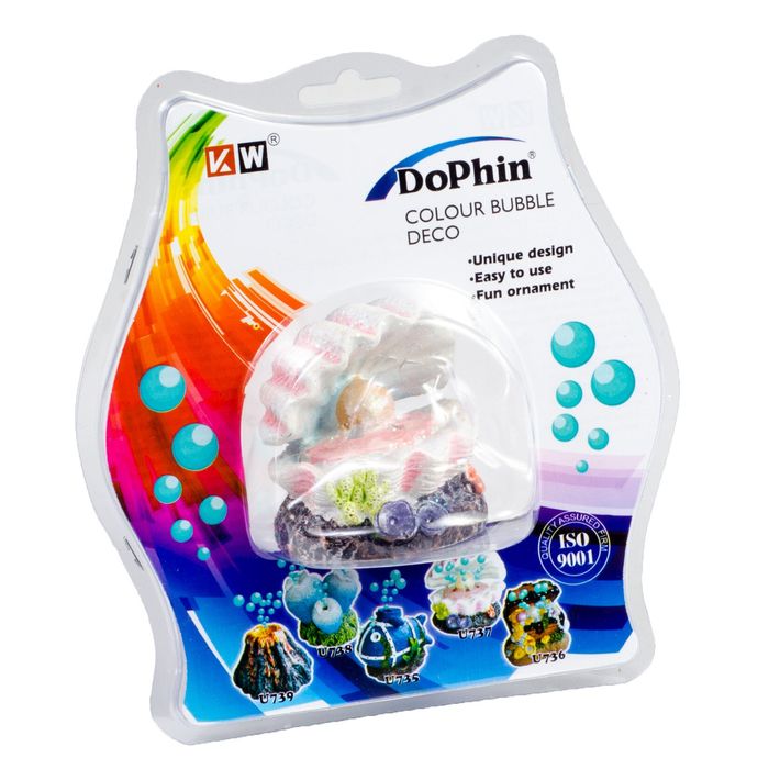 Декорація для акваріума KW Zone Dophin Морська раковина з розпилювачем 6 x 6 x 6 см (пластик) - masterzoo.ua