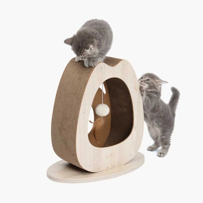 Дряпка картонна Catit для котів Pixi з іграшкою широка 45 x 23,5 x 44 см - masterzoo.ua
