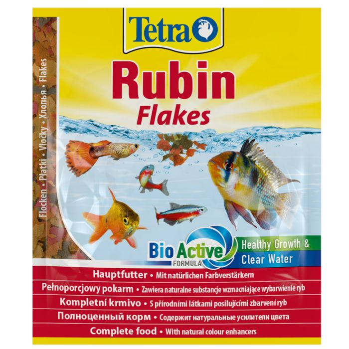 Сухой корм для аквариумных рыб Tetra в хлопьях «TetraRubin» 12 г (для всех аквариумных рыб) - masterzoo.ua