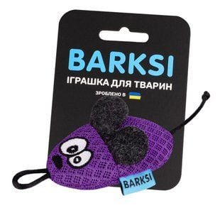 Іграшка для котів Barksi Мишка з дзвіночком 8х4 см - фіолетовий - masterzoo.ua