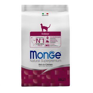 Сухой корм для кошек Monge Indoor 400 г - курица - masterzoo.ua