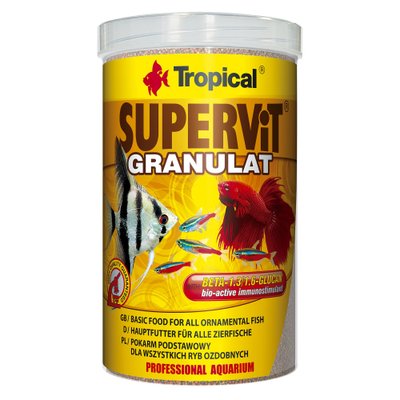 Сухий корм для акваріумних риб Tropical в гранулах «Supervit Granulat» 1 л (для всіх акваріумних риб)