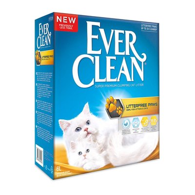 Наполнитель туалета для длинношерстных кошек Ever Clean Litterfree Paws Clumping без ароматизатора 6 л (бентонитовый) - masterzoo.ua