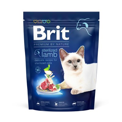 Сухий корм для котів Brit Premium by Nature Cat Sterilized 300 г - ягня - masterzoo.ua