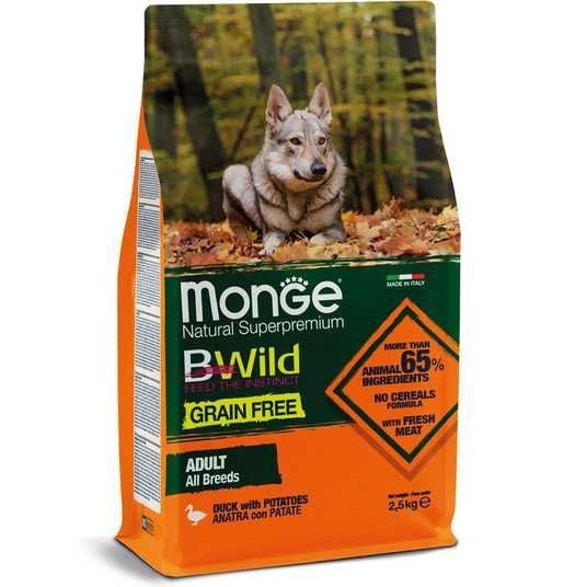Monge BWild Grain Free ツナ 2kg 2袋(計4kg) ≡ Cухой корм для собак Monge Bwild Grain Free 2,5 кг - утка
