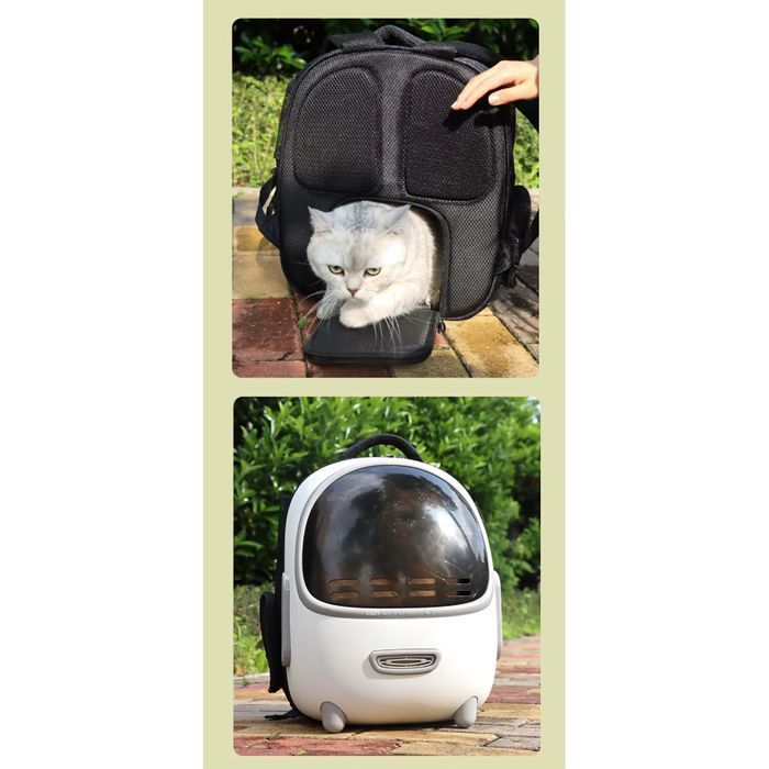 Рюкзак-переноска для кошек Me&Pet 33,5х28х43 см - белый - masterzoo.ua