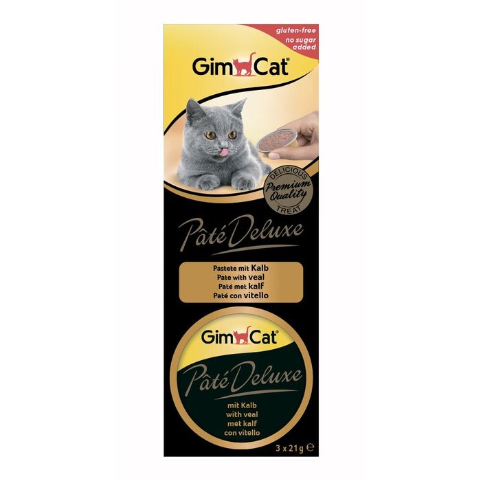 Ласощі для котів GimCat Pate Deluxe 3x21 г (паштет із яловичини) - masterzoo.ua