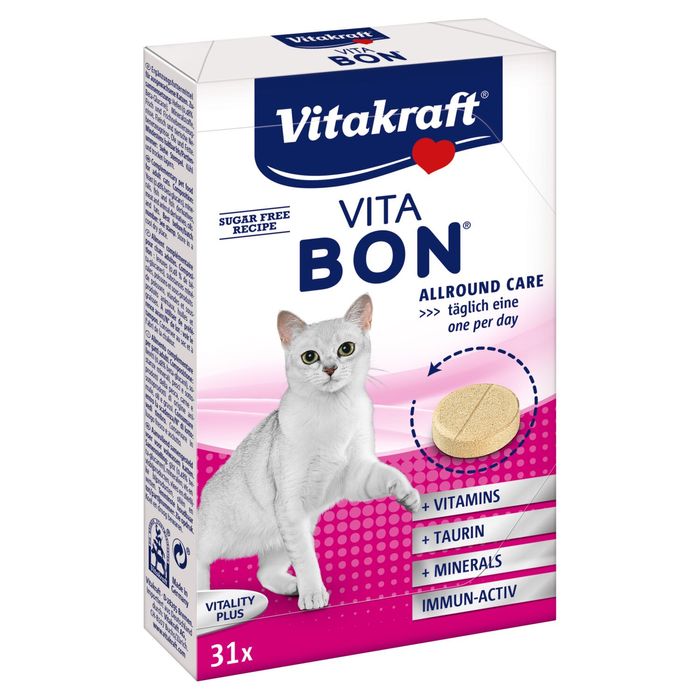 Вітаміни для котів Vitakraft «Vita-Bon» 31 таблетка, 55 г (мультивітамін) - masterzoo.ua