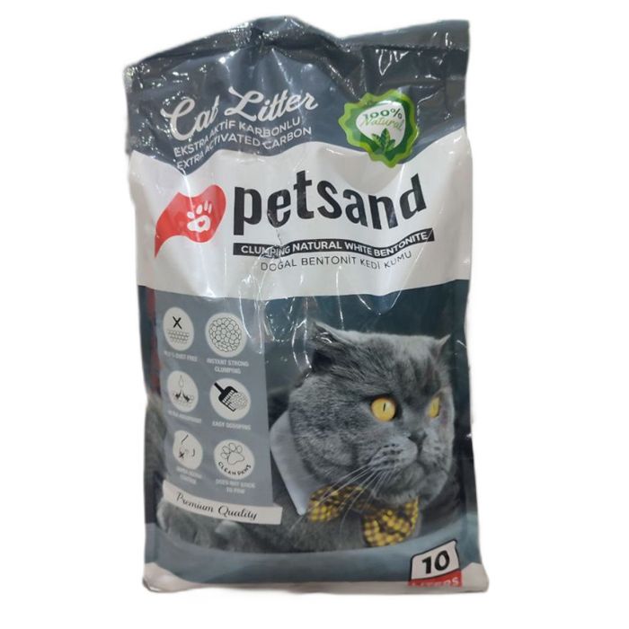 Наповнювач для котячого туалету Petsand Extra Activated Carbon Flat Bottom 5 л - бентонітовий - masterzoo.ua