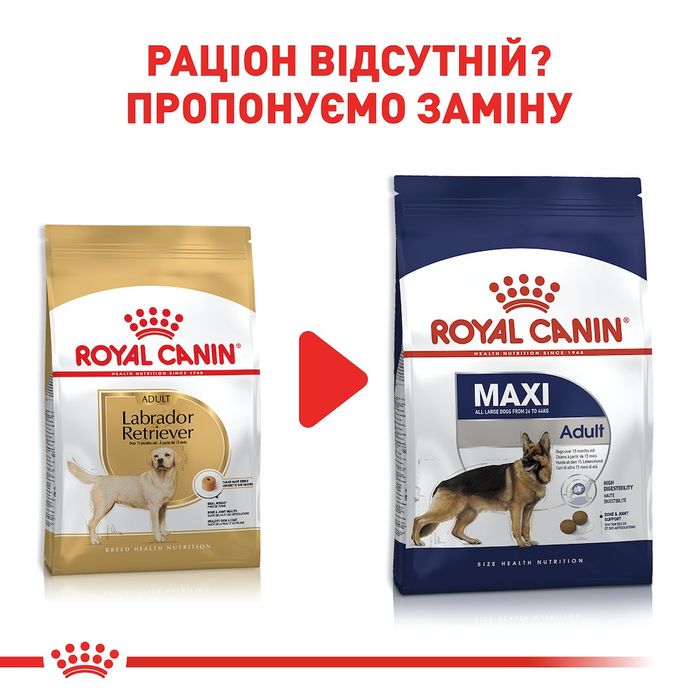 Сухой корм для взрослых собак крупных пород Royal Canin Labrador Retriever Adult 12 кг - домашняя птица - masterzoo.ua