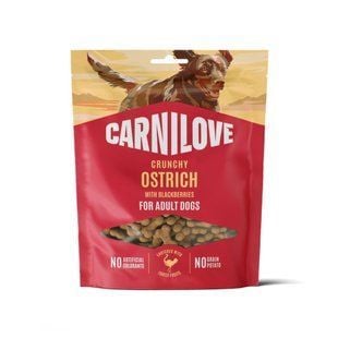Ласощі для собак Carnilove Crunchy Snack Adult 200 г - страус та ожина - masterzoo.ua