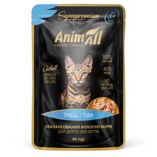 Вологий корм для котів AnimAll Adult 80 г - тунець - masterzoo.ua