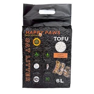 Наповнювач соєвий для котячого туалету Happy Paws Tofu 6 л - персик - masterzoo.ua