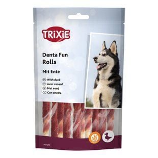 Ласощі для собак Trixie Denta Fun Rolls 12 см 10 шт 80 г - качка - masterzoo.ua