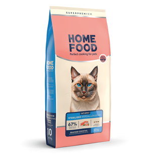 Сухой корм для кошек Home Food Adult Hypoallergenic For Sterilised/Neutered 10 кг - морской коктейль - masterzoo.ua