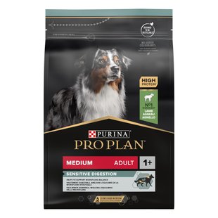 Сухий корм для собак ProPlan Medium Sensitive 3 кг - ягня - masterzoo.ua