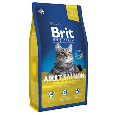 Сухий корм для котів Brit Premium Cat Adult Salmon 8 кг (лосось)