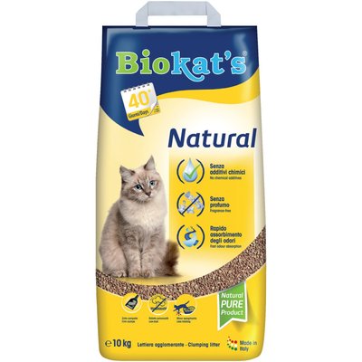Наповнювач туалета для котів Biokat's Natural 10 кг (бентонітовий) - masterzoo.ua