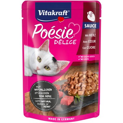Влажный корм для котов Vitakraft Poésie Délice pouch 85г (сердца в соусе) - masterzoo.ua